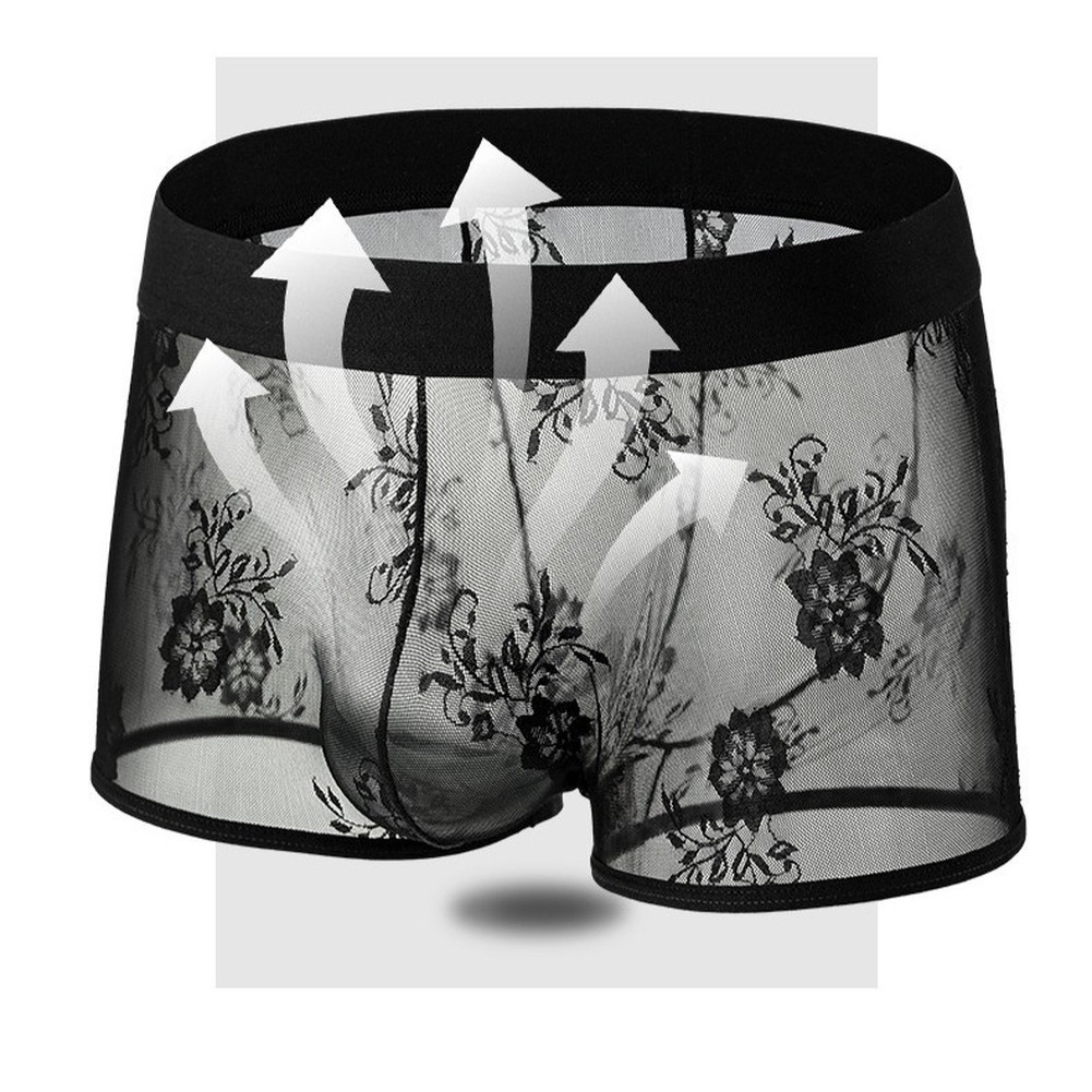 Men's Floral Lace Boxer Shorts - Pouch Boxer Pouch ulasan dan harga