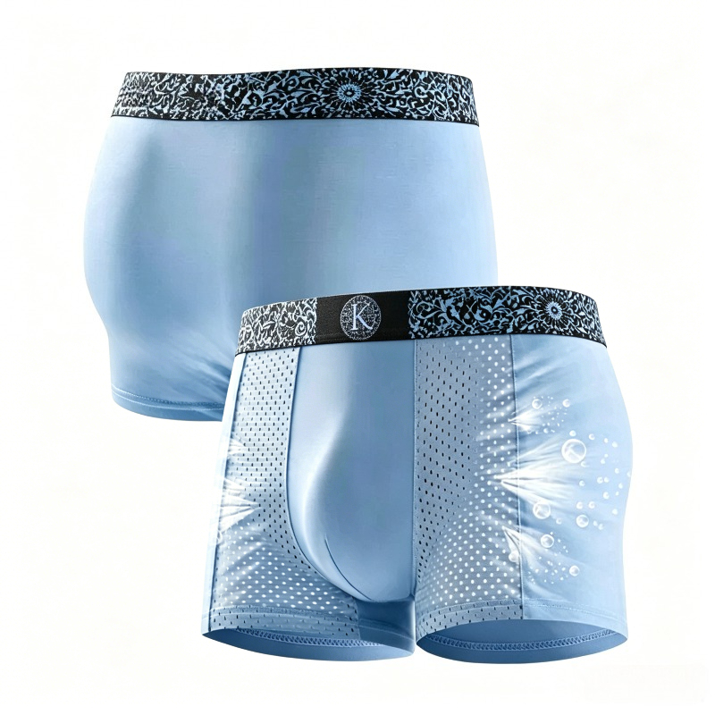 Men's Cool Ice Silk Mesh Boxer - Mesh Sport Boxer ulasan dan harga