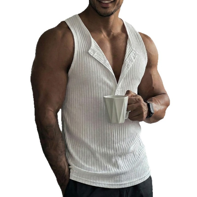 Sporty Tank Top Solid Color Cr - Tank Top Ribbed ulasan dan harga